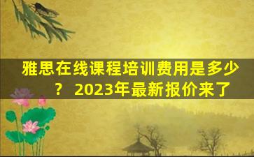 雅思在线课程培训费用是多少？ 2023年最新报价来了